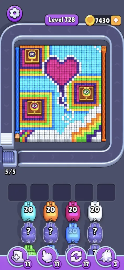 Heart Balloon Pixel Art Level