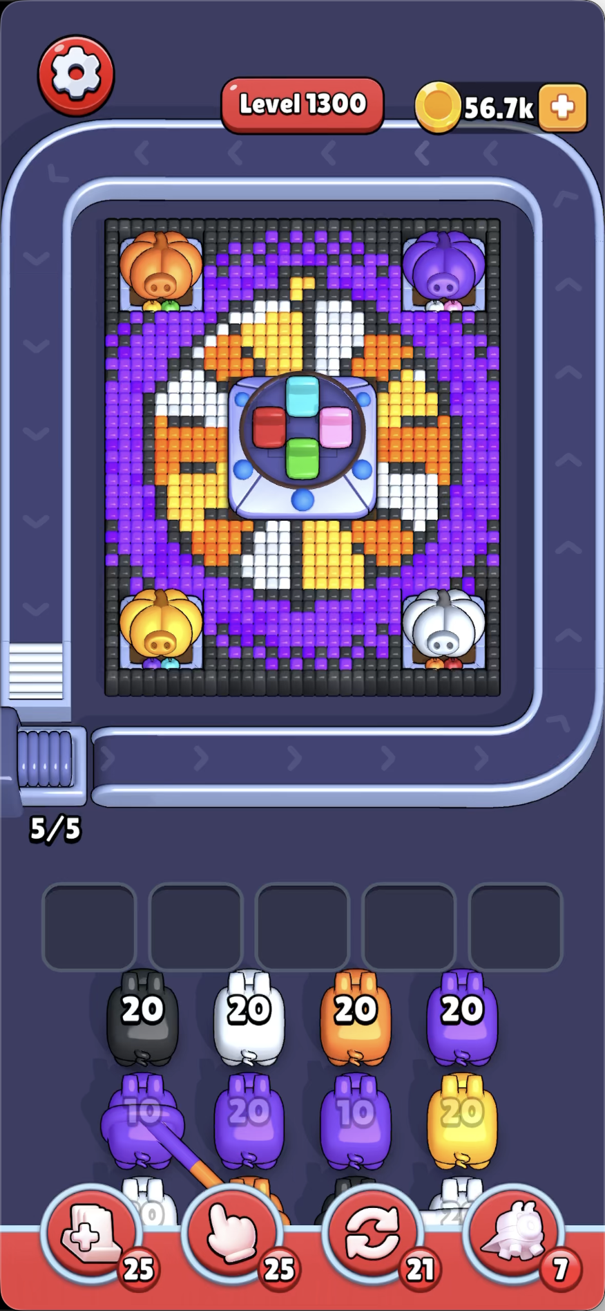 The pixel points of a roulette wheel